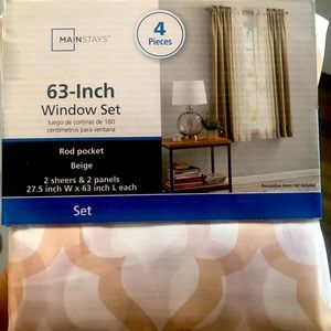 Mainstays 63-in Beige Themed Window Curtains